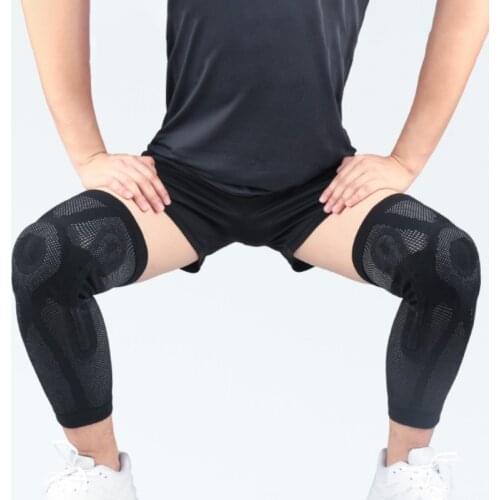 Long Knee Pad Sleeve Anti-slip Breathable Knitted Leg Support Protector Cycling Fitness Sportswear Accessories New