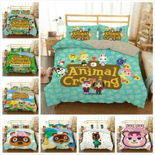 Animal Crossing Home Textile Pillow Case 3D Bed Linen Duvet Covers Comforter Bedding Sets Bed Set Home Decor Bedding