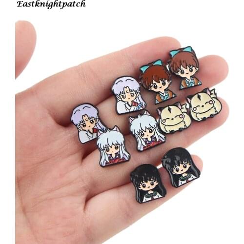 E2871 Anime Stud Earring Enamel Earrings Dog Pendant for Kids Girls Cute Jewelry