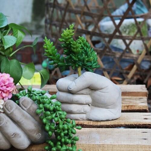 Fist Pot Molds Silicone Rubber Molds for Concrete Plaster Silicone Planter Molds Succulent Planting Container Clay Pot Mold