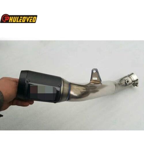 Titanium Alloy 2010-2017 ZX10R Motorcycle Exhaust Muffler Slip-on Link Pipe Carbon Fiber Exhaust Demper Middle Pipe for ZX-10R