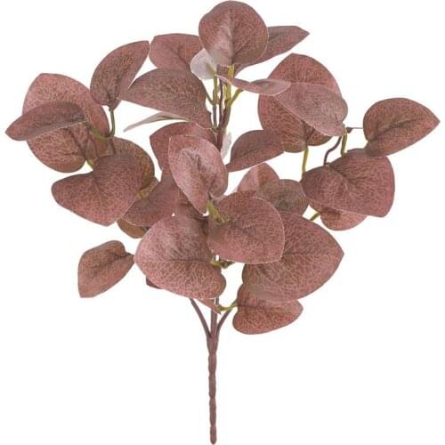 Artificial Eucalyptus Stem Retro Silk Eucalyptus Leaf Wedding Plants Faux Fabric Foliage Room Decoration plantas artificiais