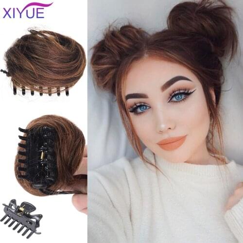 XIYUE Curly Chignon Short Synthetic Hair Extension Chignon Donut Roller Bun Wig claw Clip In Hairpiece For Women