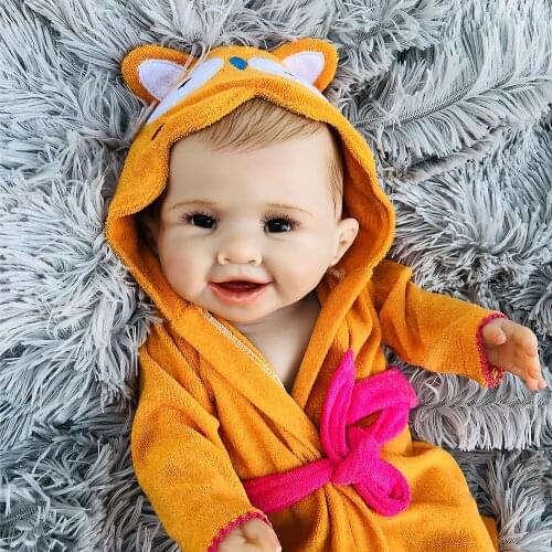 20inch 50cm Reborn Baby Girl Doll Full Body Silicone Painting Hair Silicone baby Vinyl Doll Kids Toys for children Gift Juguetes