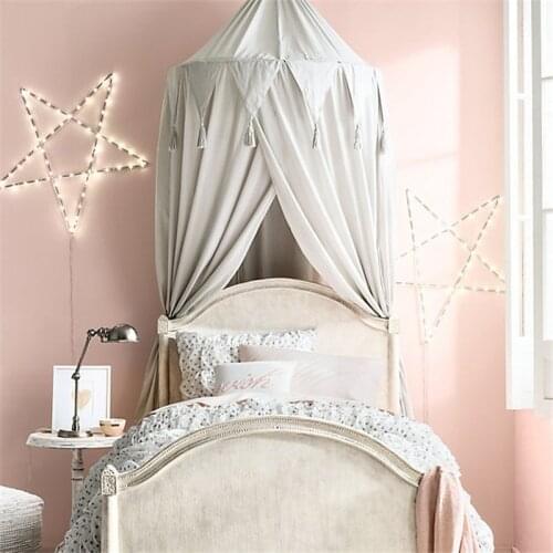 Kid Baby Bed Canopy Bedcover Mosquito Net Curtain Bedding Round Dome Tent Cotton for Baby Room Decoration