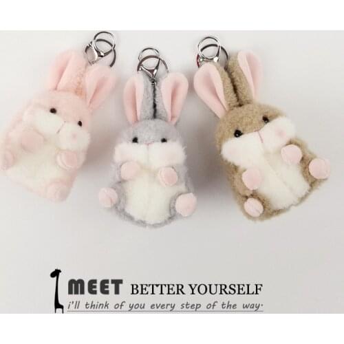 13cm Mini Japanese Big Ear Rabbit Plush Keychain Pendant Little White Rabbit Doll Doll Bag Ornament