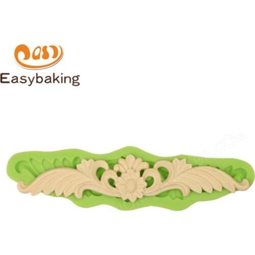 Mini Baroque Sculpted Flower Lace Mold Silicone Sugar Icing Fondant Mould Cake Decoration Tool Random Colors