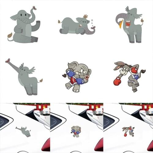 Customizable Funny Elephant Car Stickers Animal Decals Bumper Sticker Car Styling Decoration Car Door Body Window Vinyl Stickers