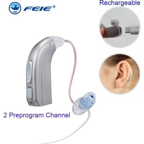 Newest Rechargeable Hearing Aid Auidphones MY-33 Microphone Amplifier To Profound Deaf Aids A Kit Double Pieces