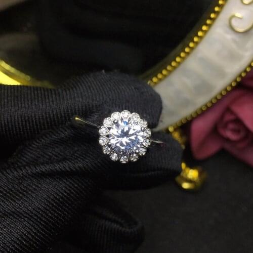 100% 925 Sterling Silver Moissanite Gemstone Engagement Cocktail Rings Jewelry Wholesale