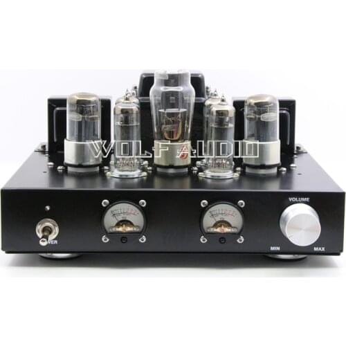 6P1+6H8C+5Z4P Pure Tube Rectifier Amplifier 6H8C Push 6P1 Class A Single-ended Parallel Tube Amplifier With VU Meter Head