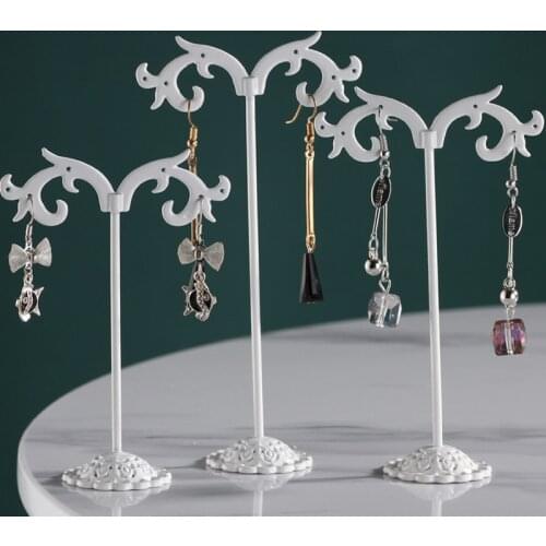 3pcs/pack Metal Earrings Jewelry Organizer T Bar Stand Holder Storage Hanger Showcase Rack Organizer Glass Jewelry Organizer