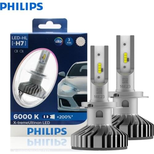 Philips X-treme Ultinon LED H7 12V 12985BWX2 6000K Bright Car LED Headlight Auto HL Beam +200% More Bright Stylish (Twin Pack)