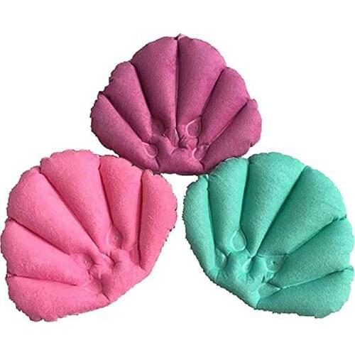 Bath Pillow Inflatable Spa Pillow Soft Back Neck Cushion With Suction Cups for Bathtub Bathroom Random Color