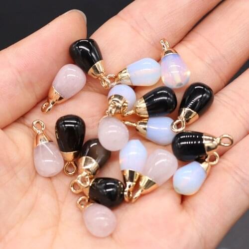 2Pcs Natural Stone Pendant Drop Shaped Semi-Precious Pendant For Jewelry Making For DIY Necklace Bracelet Earrings Accessory