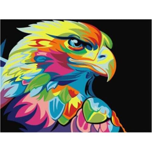 Full Square Cool Art "Colorful Animals Eagle "5D DIY Diamond Painting Embroidery Cross Stitch Mosaic Home Decoration WG2194