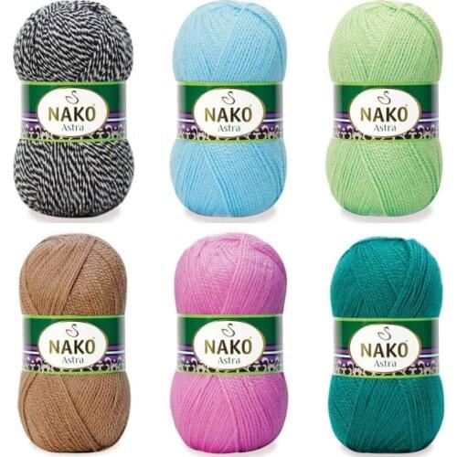 Premium Hand Knitted Yarn - 44 Color Options - 330 Meters(100gr) - Knitting Yarn Ball - Nako Astra - Premium Acrylic - Cardigans - Scarf - Beanie - Hobby - Sweater - Home Textile - Blanket - Accessory - DIY