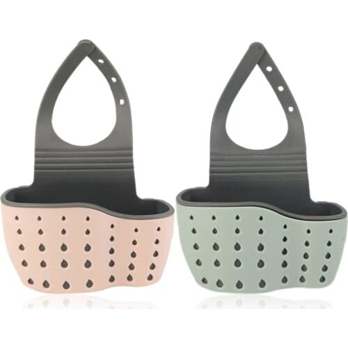 2 Colors Adjustable Kitchen Hanging Drain Basket Sink Shelf Soap Sponge Bathroom Drain Rack Kitchen Sucker Storage Tools