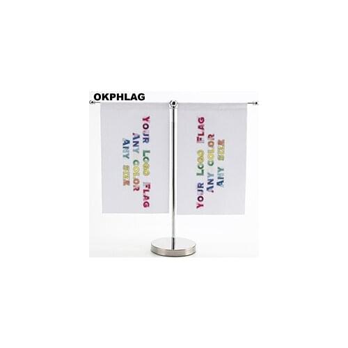 Turkey Office table Flag with Stainless flagpole base country banners desk flag 14*21CM KS-0075