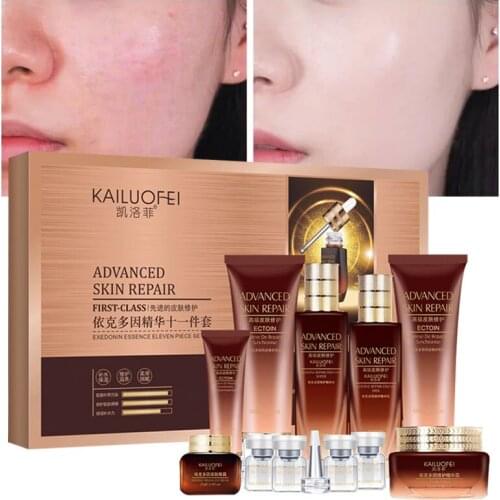 Facial Treatment Kit Moisturizing Anti-Allergy Fades Fine Lines Anti-Aging Anti-Drying Oil Control Nourish Skin Care 11Pcs/Set