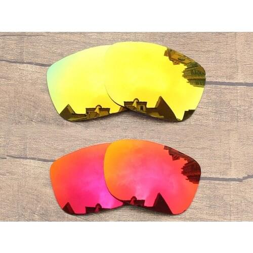 Vonxyz 2 Pairs Ruby Mirror & 24K Mirror Polycarbonate Replacement Lenses for-Oakley TwoFace Frame