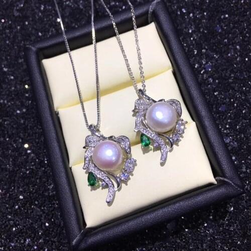 YIKALAISI 925 sterling silver jewelry for women 100% natural 9-10mm freshwater pearl choker pendant 2019 fine jewelry Wholesale