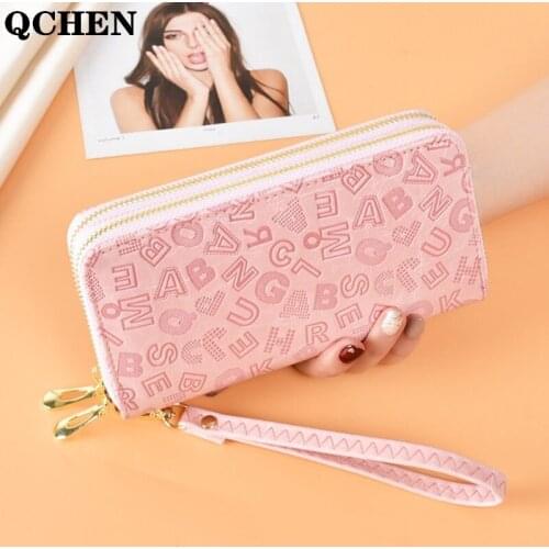 Womens Wallet Ladies long wholesale new style multifunctional large capacity mobile phone bag letter double zipper Clutch 849
