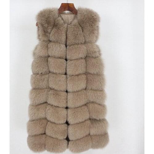 Luxury High Quality 2020 Winter Jacket Women Real Fur Long Vest Coat Natural Big Fluffy Fox Fur Outerwear Streetwear Thick Warm