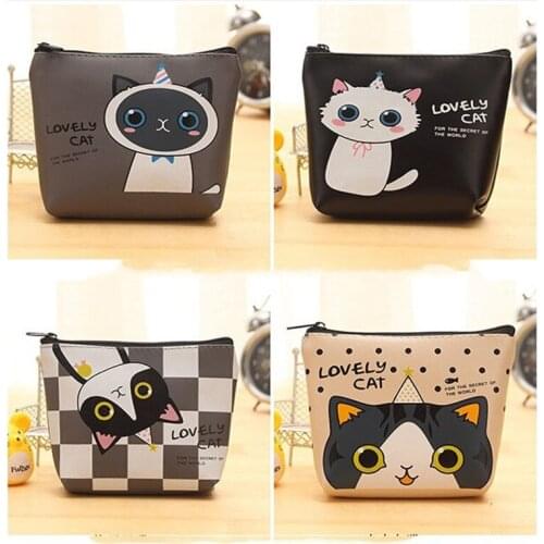 2020 Cat Coin Purses Women Wallets Small Cute Cartoon Animal Card Holder Key Bag Money Bags for Girls Ladies Purse
