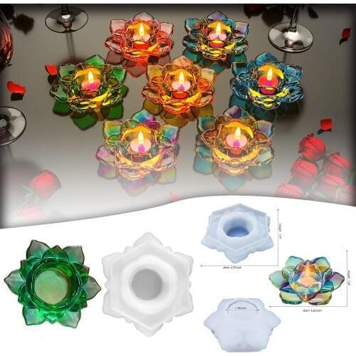 DIY 3D Lotus Candle Holder Silicone Mold Epoxy Resin Flower Candles Holders Mold Craft Decoration Tool DIY At Home Making Tool