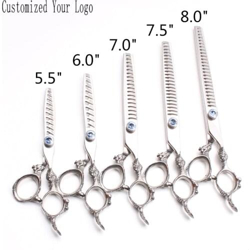 5.5" 6" 7" 7.5" 8" JP 440C Customized Brand Dog Scissors Pet Scissors Thinninng Shears Professional Grooming Scissors DIY C9107
