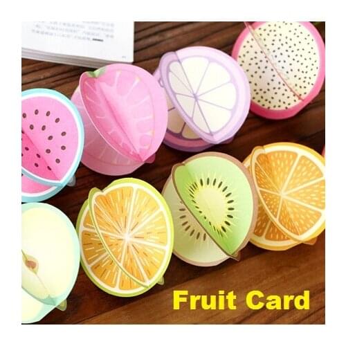 5pcs/lot Cute and interesting Fruit design Stereoscopic foldability postcards Gift card stationery