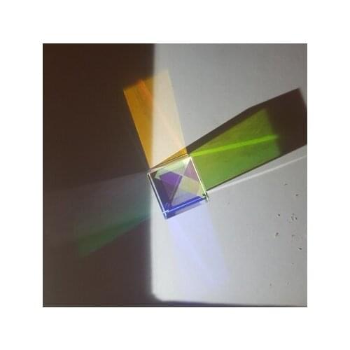50MM Cube Stained Glass Prism Color-collecting Prism Creative Shape Square Prism Optical Glass Lens Experiment Instrument
