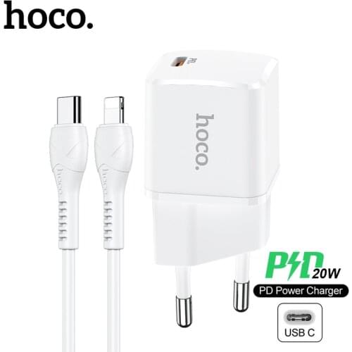 Hoco PD20W USB-C Fast Charging Adapter For iPhone 12 Pro Max 12Mini EU Plug 20W Phone Charger For iPhone 11 Pro MAX Wall Charger