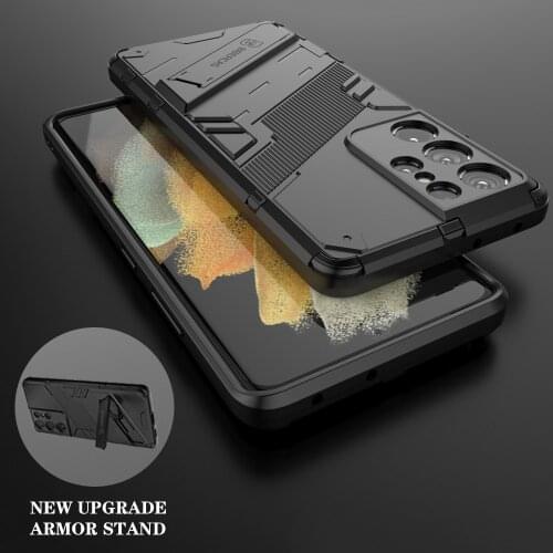 Armor Bracket Case For Samsung Galaxy S21 Plus Hybrid Shockproof Rugged Case For Samsung S21 Ultra A02 M31 M51 Stand Back Cover