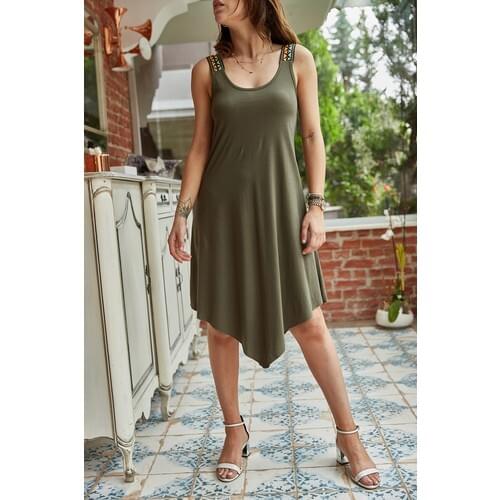 2021 one pieces of Accessories Asymmetrical Viscose Dress