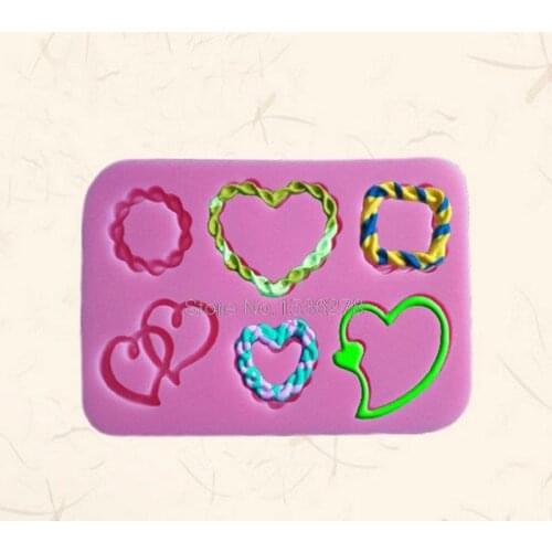 Free Shipping Kitchen DIY 1 PCS DIY Silicone Mold Fondant Fondant Cake Twist Love Chocolate Mold Silicone Cake Mold A967