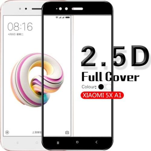 Colorful Full Coverage Tempered Glass For Xiaomi 5X A1 Screen Protector Film Glass Clear Front Cover Guard Sheild + Cloth