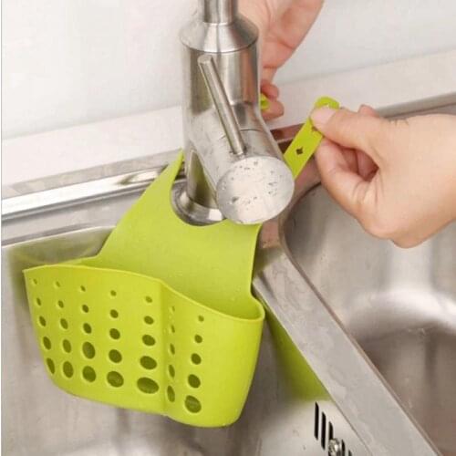 Kitchen Sponge Holder Adjustable Strap Sink Organizer Sponge Rack Sink Hanging Storage Bag Basket Hanging Bag FunPa