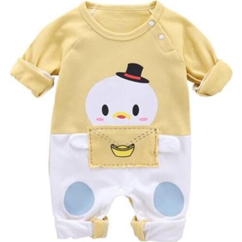 Baby romper spring and autumn cute baby romper full moon super foreign male and female baby spring outing jumpsuit 0-18M