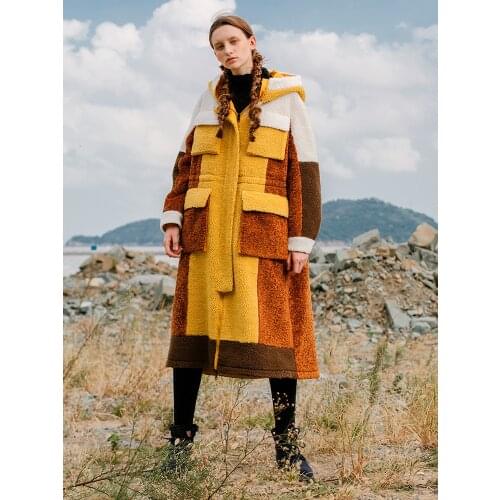 Design Women 11.11Original Winter Thick Warm Casual Loose Reversible Berber Fleece Hooded Long Coat Ladies Teddy Jacket