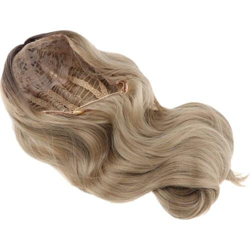 Natural Fiber Long Curly Loose Wavy Wigs for Women Middle Part Cosplay Wig