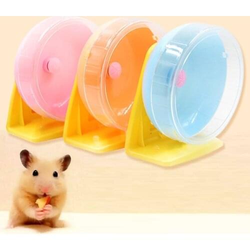 Household Small Pet Hamster Running Wheel with Stand Running Jogging Plastic Toy