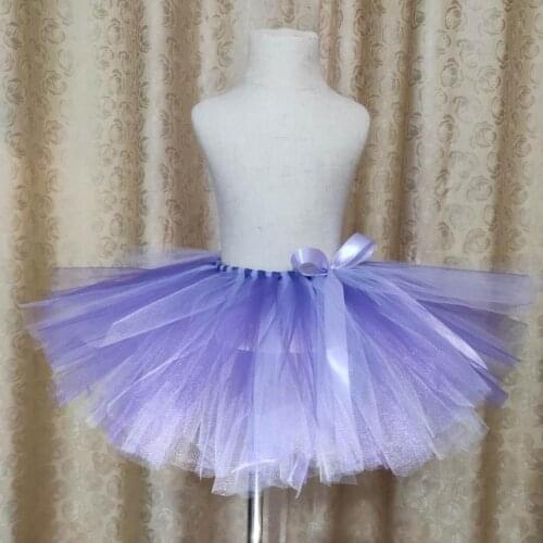 Purple Girls Tutu Skirt Handmade Fluffy Tulle Children Skirts Girls Kids Party Dance Ballet Pettiskirt Birthday Baby Tutu
