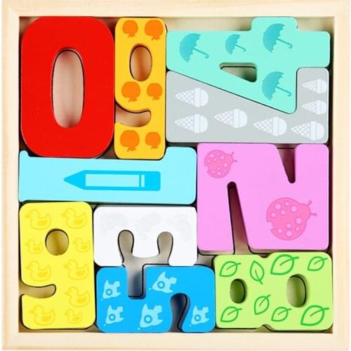 Montessori Early Education Cartoon Animal Three-dimensional Puzzle Childrens Wooden Puzzle Jigsaw Cognitive Building Block Toys