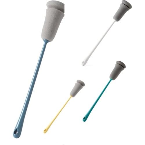 Hot Sale Long Handle Sponge Cleaning Brush Kitchen Bathroom Accessories,for Washing Glass Cups Feeding Bottle Mugs Vase