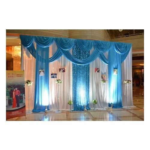 Hot Wedding Sequins backdrops 6m*3m Deluxe Wedding curtain wedding props stage background
