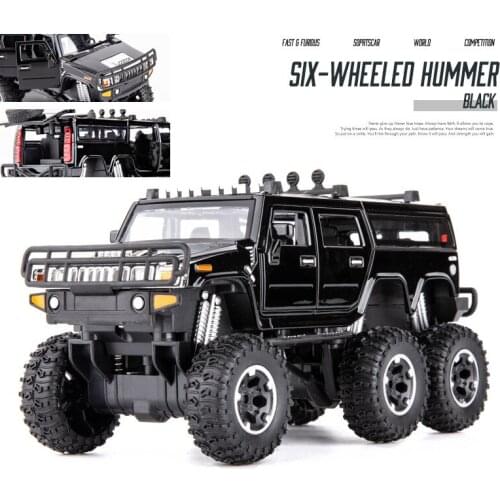 1:32 Simulation Six Big Wheel Alloy Off-Road Vehicle Six-Door Can Open Electric Sound/Light/Music Childrens Toy Car Model Gift