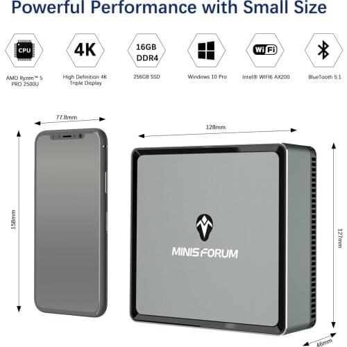PENPOS Windows 10 Pro Computer PC PK Beelink GTR MINISFORUM UM250 Mini PC BOX 16GB 512GB AMD Ryzen 5 PRO 2500U 4 Cores WIFI 6 BT