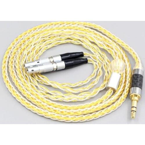 LN007308 8 Core OCC Silver Gold Plated Braided Earphone Cable For Ultrasone Veritas Jubilee 25E 15 Edition ED 8EX ED15 Headphone